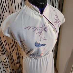 Vintage Asain-inspired cheongsam/qipao white dress